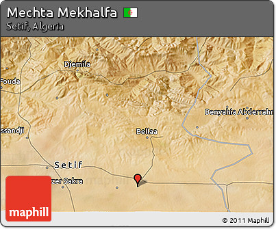Satellite 3D Map of Mechta Mekhalfa