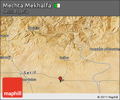 Satellite 3D Map of Mechta Mekhalfa