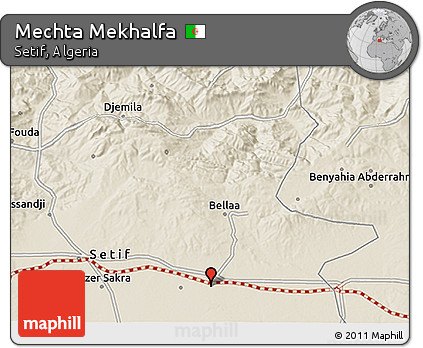 Shaded Relief 3D Map of Mechta Mekhalfa