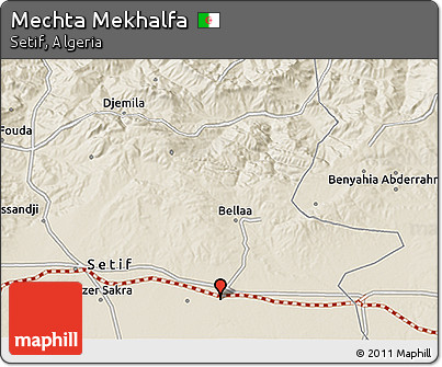 Shaded Relief 3D Map of Mechta Mekhalfa