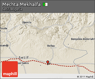 Shaded Relief 3D Map of Mechta Mekhalfa