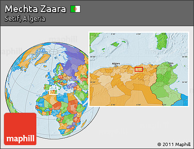 Political Location Map of Mechta Zaara