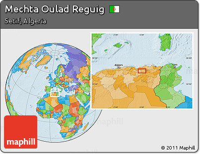 Political Location Map of Mechta Oulad Reguig