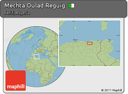 Savanna Style Location Map of Mechta Oulad Reguig
