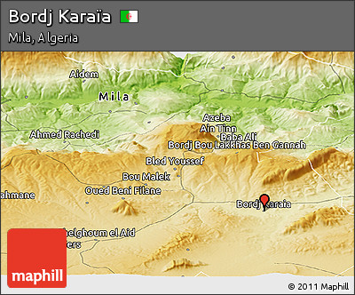 Physical Panoramic Map of Bordj Karaïa