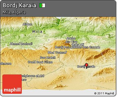 Physical Panoramic Map of Bordj Karaïa