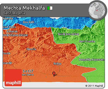 Political Panoramic Map of Mechta Mekhalfa