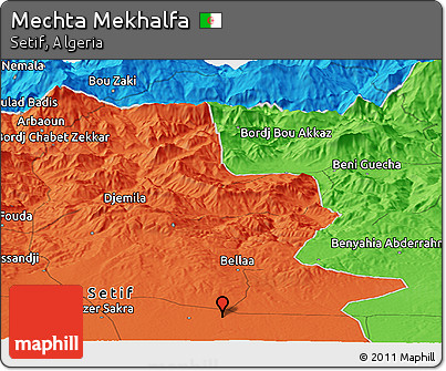 Political Panoramic Map of Mechta Mekhalfa