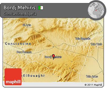 Physical 3D Map of Bordj Mehiris