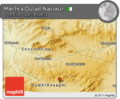 Physical 3D Map of Mechta Oulad Nasseur