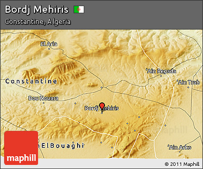 Physical 3D Map of Bordj Mehiris