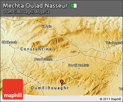 Physical 3D Map of Mechta Oulad Nasseur