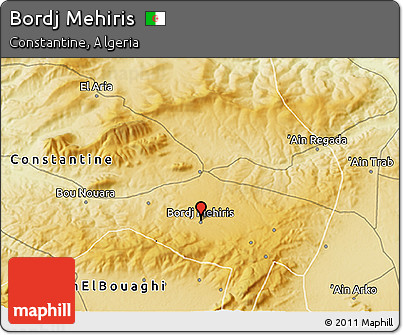 Physical 3D Map of Bordj Mehiris