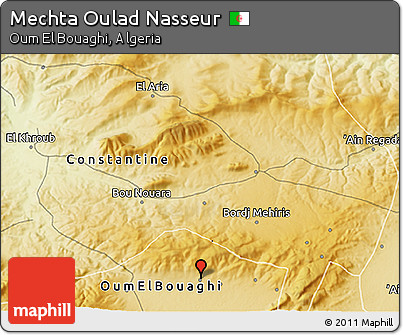 Physical 3D Map of Mechta Oulad Nasseur
