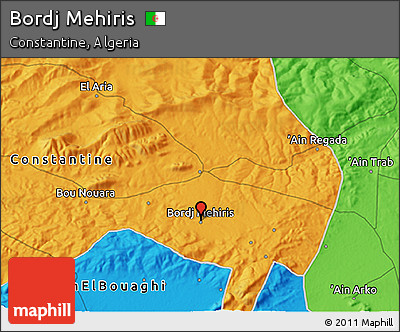 Political 3D Map of Bordj Mehiris