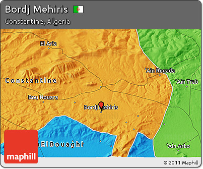 Political 3D Map of Bordj Mehiris