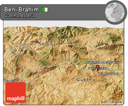 Satellite 3D Map of Beni Brahim