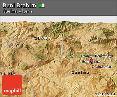 Satellite 3D Map of Beni Brahim