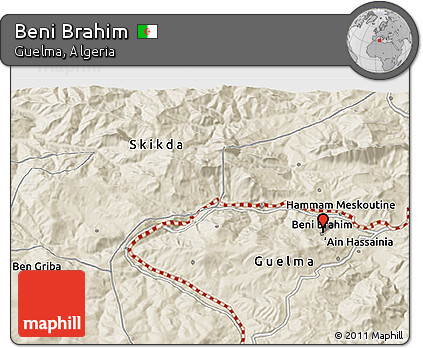 Shaded Relief 3D Map of Beni Brahim