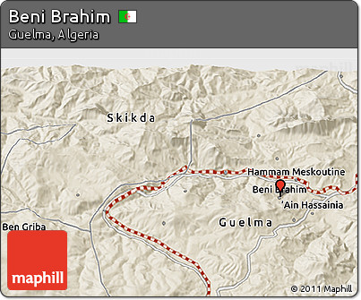 Shaded Relief 3D Map of Beni Brahim