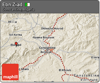 Shaded Relief 3D Map of Ebn Ziad