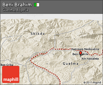 Shaded Relief 3D Map of Beni Brahim