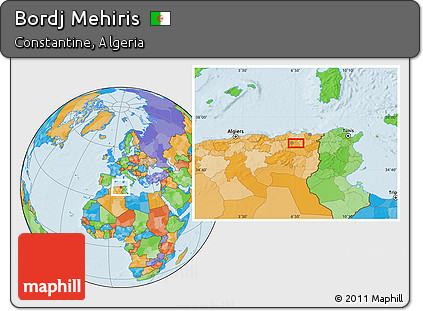 Political Location Map of Bordj Mehiris