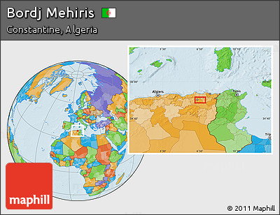 Political Location Map of Bordj Mehiris