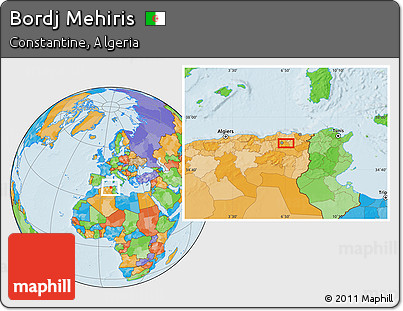 Political Location Map of Bordj Mehiris