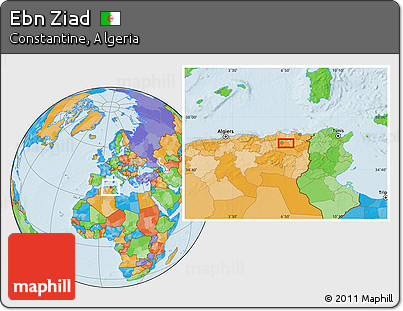 Political Location Map of Ebn Ziad