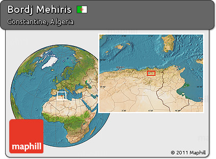Satellite Location Map of Bordj Mehiris
