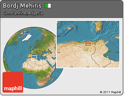 Satellite Location Map of Bordj Mehiris