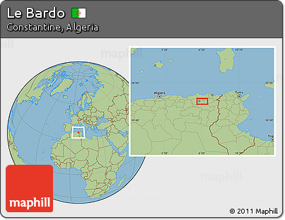 Savanna Style Location Map of Le Bardo