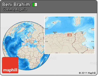 Shaded Relief Location Map of Beni Brahim