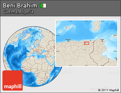 Shaded Relief Location Map of Beni Brahim