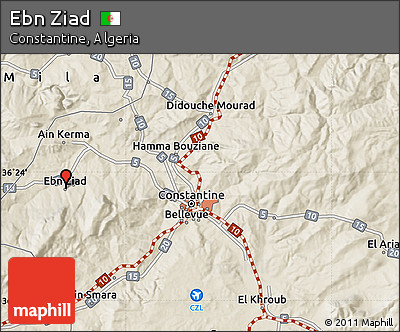 Shaded Relief Map of Ebn Ziad