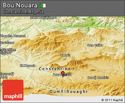 Physical Panoramic Map of Bou Nouara