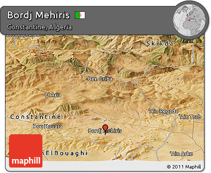 Satellite Panoramic Map of Bordj Mehiris