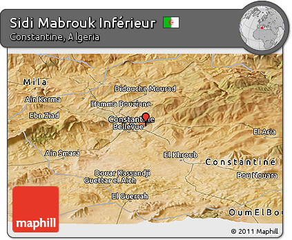 Satellite Panoramic Map of Sidi Mabrouk Inférieur