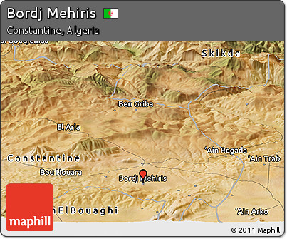 Satellite Panoramic Map of Bordj Mehiris