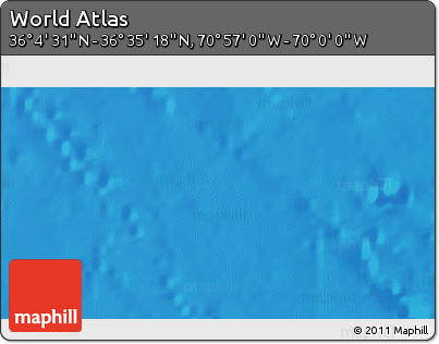 Physical 3D Map of the Area around 36° 19' 55" N, 70° 28' 29" W