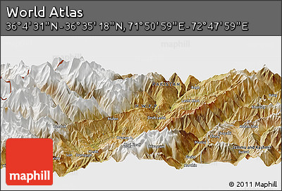 Satellite Panoramic Map of the Area around 36° 19' 55" N, 72° 19' 29" E