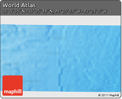 Physical 3D Map of the Area around 36° 19' 55" N, 73° 52' 30" W
