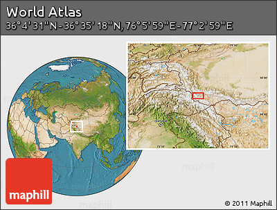 Satellite Location Map of the Area around 36° 19' 55" N, 76° 34' 29" E