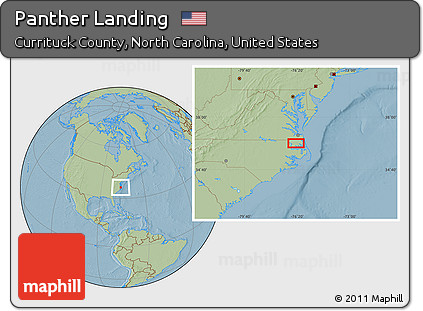Savanna Style Location Map of Panther Landing, hill shading