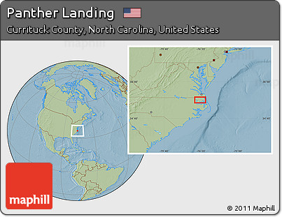 Savanna Style Location Map of Panther Landing, hill shading