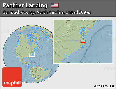 Savanna Style Location Map of Panther Landing, hill shading