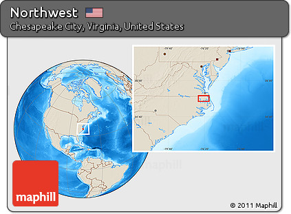 Shaded Relief Location Map of Northwest