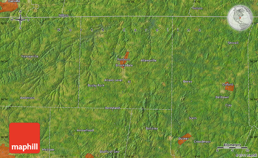 Satellite Map of Roxboro