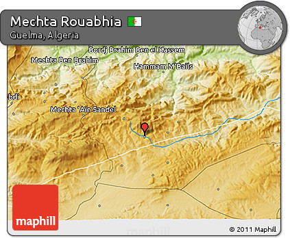 Physical 3D Map of Mechta Rouabhia